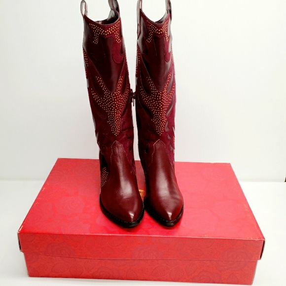 Carlos Santana Axel Studded RED Western Boots - Picture 5 of 12